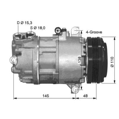 Abbildung von NRF EASY FIT 32493 Kompressor CSV613C 12 PAG 46 mit Kompressoröl, Dichtring BMW: X3, Z4 Roadster, 3 Touring