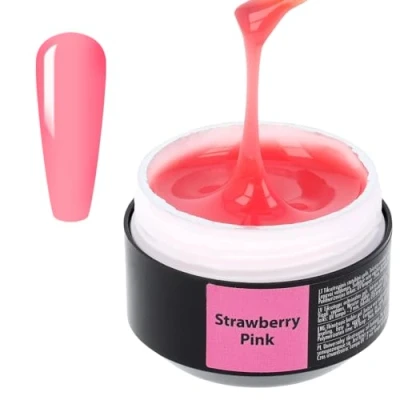 Abbildung von SINCERO SALON Aufbaugel für Gelnägel Color Strawberry Pink 2in1 Builder Gel Nägel UV Nagelverlängerung Verstärkung Perfekt Selber Machen Farbgel 15ml
