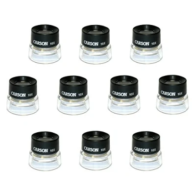 Abbildung von Carson Unisex Erwachsene LumiLoupe fache Standlupe 10 Stück, schwarz/transparent