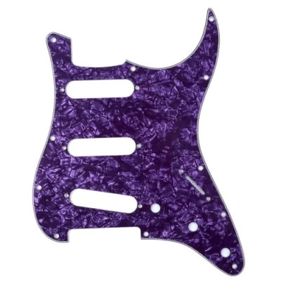 Abbildung von Musiclily 11 Löcher SSS Strat Pickguard Gitarre Schlagbrett für Fender American/Mexican Standard Stratocaster Modern Style E Gitarre,4 lagig Purple Pearl