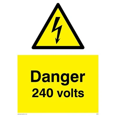 Abbildung von Viking Schilder we82 a5p v &quot;Gefahr 240 Volt&quot; Zeichen, Vinyl, 200 mm H x 150 W