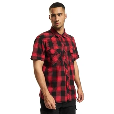Abbildung von Brandit Checkshirthalfsleeve Hemd, Herren, Größe: 3XL, Redblackwhite
