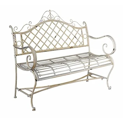 Abbildung von Gartenbank Shabby Chic Bank Metall Sitzbank Garten Eisenbank Parkbank aja043 Palazzo Exklusiv