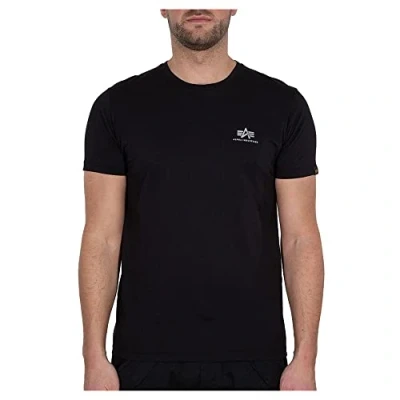 Abbildung von Alpha Industries Herren Basic T Small Logo Foil Print Shirt, Black/Metalsilver, 3XL
