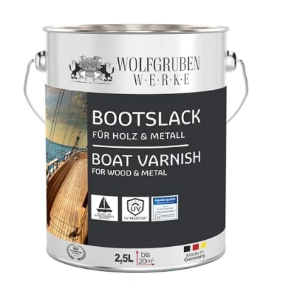 Abbildung von WO WE Bootslack Parkettlack Schiffslack Holzlack Seidenglänzend Lichtgrau für Holz Boot Schiff 2,5L