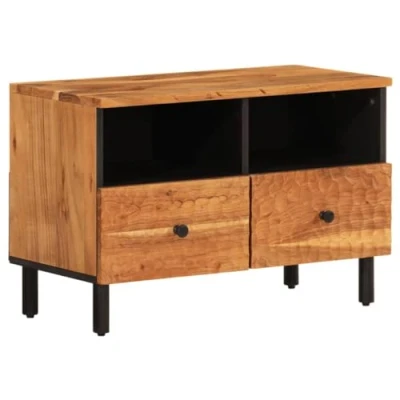 Abbildung von vidaXL TV Schrank, Fernsehschrank mit Stauraum, Fernsehtisch für Wohnzimmer Schlafzimmer, Lowboard Möbel, Modern, Massivholz Akazie