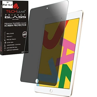 Abbildung von TECHGEAR Antispy Privatsphäre Schutzfolie kompatibel mit iPad 10,2 zoll 2021/2020/2019 PRIVACY Displayschutzfolie aus gehärtetem Glas