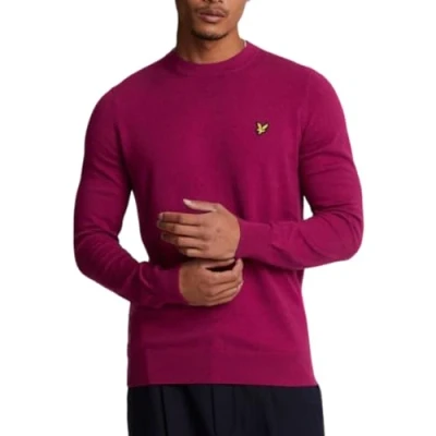 Abbildung von Lyle &amp; Scott Strickpullover Herren Rundhals Warmer Strickpulli aus Baumwolle und Wolle Pullover in klassischer Passform Ideal als Basic im Frühling Herbst Kastanienbraun M