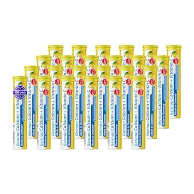 Abbildung von Calcium + Vitamin C Brausetabletten 24x20 Stk. Zitronengeschmack 300 mg Kalzium, 75 T&amp;D Pharma German Made in Germany
