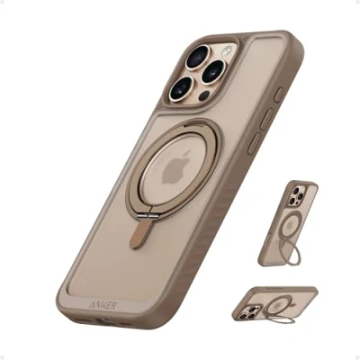 Abbildung von Anker FlexStand magnetisches Case für iPhone 16 Pro, 360 Ringständer, Matte und rutschfeste Schutzhülle, 16cm Hülle mit verbesserter MagSafe Kompatibilität