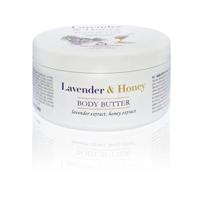 Abbildung von Bulgarian Rose Körperbutter Lavendel und Honig 250 ML pflegt sanft die Haut des Körpers spendet tiefe Feuchtigkeit Nährstoffe