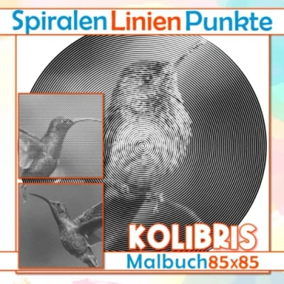 Abbildung von Kolibris Punkte Linien Spiralen Malbuch: 30 bunte Vogel Malvorlagen für Fans jeden Alters zum Ausmalen und Spaß haben Geschenke an besonderen Tagen