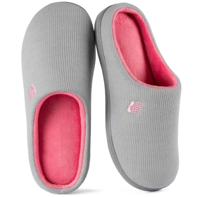 Abbildung von RockDove Damen Original Zweifarbige Hausschuhe mit Rückstellschaum, 38/39 EU, Grau und Pink