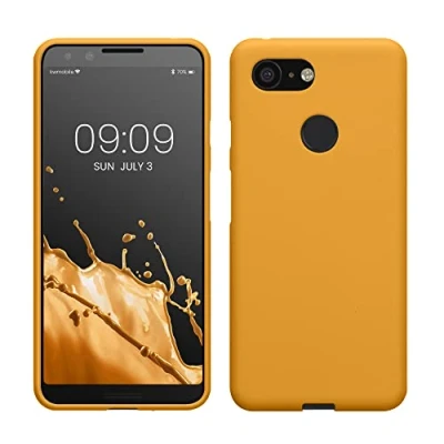 Abbildung von kwmobile Hülle kompatibel mit Google Pixel 3 weiches TPU Silikon Case Cover geeignet für kabelloses Laden Mango