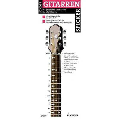 Abbildung von Gitarren Spicker: Die praktische Grifftabelle für alle Gitarren. Gitarre.