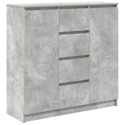 Abbildung von vidaXL Sideboard mit Schubladen Betongrau 100,5x35x98,5 cm, Kommode, Schrank, Flurschrank, Anrichte, Küchenschrank, Wohnzimmerschrank, Wohnzimmermöbel