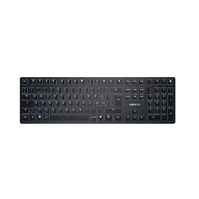 Abbildung von CHERRY KW X ULP, Ultra Flache Mechanische High End Tastatur, Schweizer Layout (QWERTZ), Kabellose Multi Device Tastatur Für Bis Zu 4 Geräte, Wiederaufladbar, Schwarz