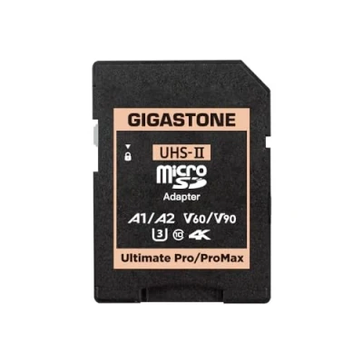 Abbildung von GIGASTONE UHS II MicroSD auf SD Speicherkartenadapter, Kamera Ultimate Adapter