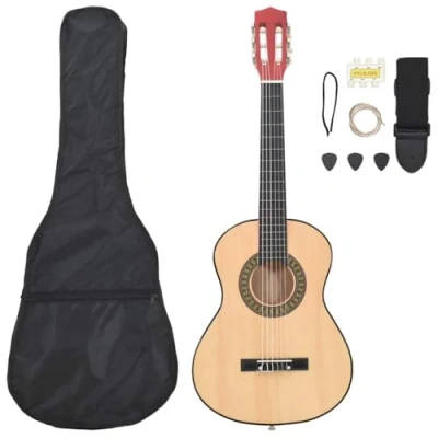 Abbildung von vidaXL 8 tlg. Klassische Gitarre für Kinder und Anfänger 1/2 34&quot; Klassikgitarre Konzertgitarre Kindergitarre Saiteninstrument Musikinstrument