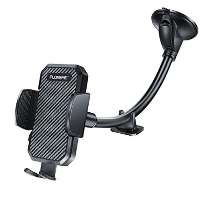 Abbildung von FLOVEME KFZ Handyhalterung Auto Saugnapf Universal Handyhalter mit Langem Schwanenhals für Windschutzscheibe Kompatibel iPhone Samsung Huawei USW Schwarz