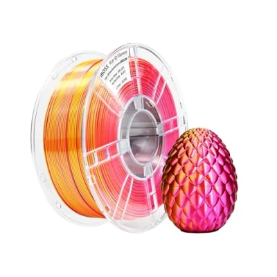 Abbildung von iBOSS Seide PLA+ Filament Soie Rose Rouge Or Vert 3D Drucker 1,75 mm +/ 0,02 mm, 1 kg/Spule, Dreifarbiges Seiden PLA PLUS,