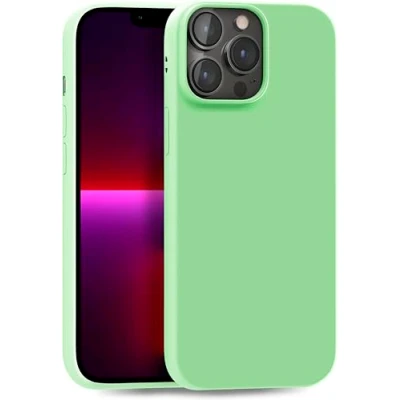 Abbildung von MyGadget Hülle kompatibel mit iPhone 13 Pro Max robuste Handyhülle TPU Case Slim Silikonhülle Back Cover Kratzfest Schutzhülle matt Grün