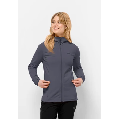 Abbildung von Jack Wolfskin Baiselberg Hooded FZ Fleecejacke, Damen, Größe: Medium, Dolphin