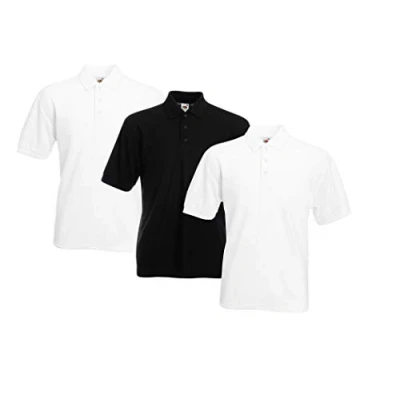 Abbildung von Fruit of the Loom Herren Poloshirt (3erPack) (2XL, 2Weiss1Schwarz)