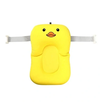 Abbildung von Moonvvin Baby Badekissen, weiches Badewannenkissen und Liege für Neugeborene Yellow Duck With Hook