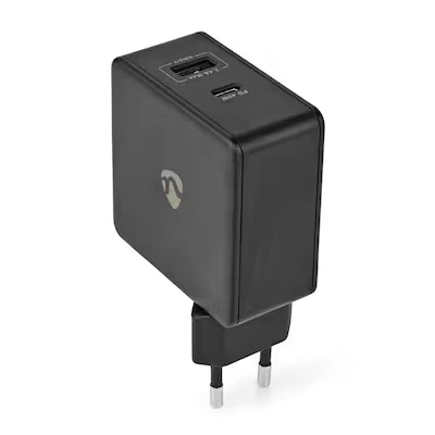 Abbildung von Nedis Netzladegerät 57 W Schnellladefunktion 2.25 A 2.4 Anzahl der Ausgänge: 2, USB A, C™, Kein Kabel im Lieferumfang enthalten, Automatische S