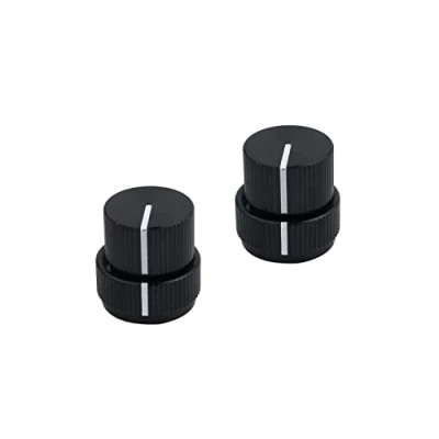 Abbildung von Guyker Guitar Aluminum Dual Concentric Control Knobs Dome Volume Tone Stacked Knob Replacement for Electric or Bass (black, 2 piece)