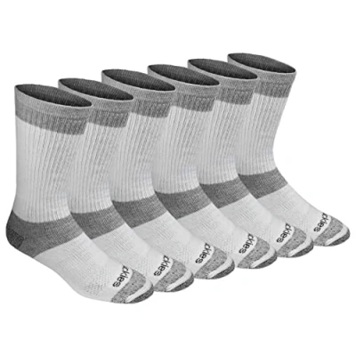 Abbildung von Dickies Men&#039;s Big &amp; Tall Dri tech Moisture Control Crew Socks Multipack, 3.0 Full Cushion White (6 Pairs), Shoe Size: 12 15