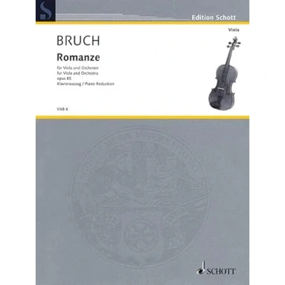 Abbildung von Romanze F Dur: op. 85. Viola und Orchester. Klavierauszug mit Solostimme. (Edition Schott)