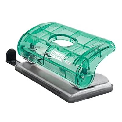 Abbildung von Rapid Esselte Mini Locher mit 2 fach Lochung, 10 Blatt Kapazität, kompakt, für Zuhause/Büro/Schule, zur Schreibtischorganisation, Colour&#039;Breeze Serie, Grün, 5001331