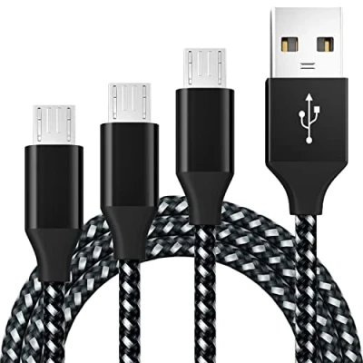 Abbildung von BIBTIM Micro USB Ladekabel 1M 2M 3M, 2.0 A Stecker auf Kabel, Android Schnellladekabel 480 Mbps Datenübertragungsgeschwindigkeit