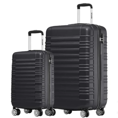 Abbildung von TRVLMORE Koffer &amp; Trolleys Set, Kofferset 2 Teilig, Handgepäck Koffer, Hartschalenkoffer Groß, Reisekoffer mit Rollen Groß Trolley 55x40x20 Schwarz