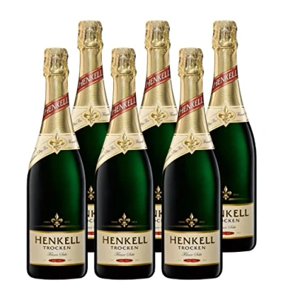 Abbildung von Henkell Sekt Trocken (6 x 0,375 l) Original in praktischer Kleinflasche, ideal für kleine Runden oder zu zweit, feinperlig, frisch fruchtige Cuvée, VEGAN