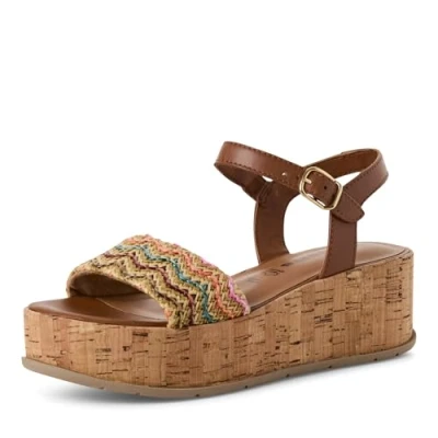 Abbildung von Tamaris Sandalette Damen Keilabsatz beige,EU 42