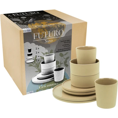 Abbildung von CreaTable Kombiservice &quot;Futuro&quot;, (Set, 8 tlg.), Service, je 2 Speiseteller, Dessertteller, Schalen, Kaffeebecher