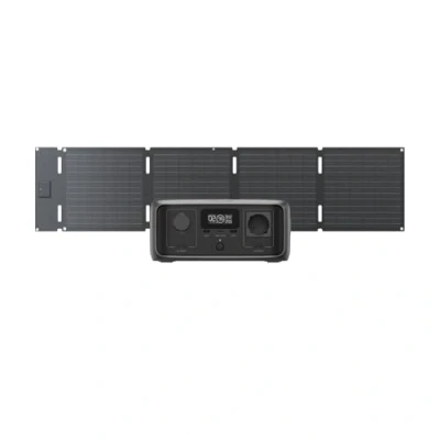 Abbildung von ECOFLOW RIVER 3 Tragbare Powerstation mit 60 W Solarpanel, 245 Wh LFP Batterie, bis zu 600 Leistung, GaN verdoppelt die Laufzeit,