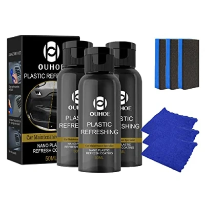 Abbildung von KOBONA Plastic Revitalizing Coating Agent,Kunststoff Tiefenpfleger,Nano Refreshing Coating, Automotive Cleaning Agent Car Exterior Restorer Auto Interior Retreading