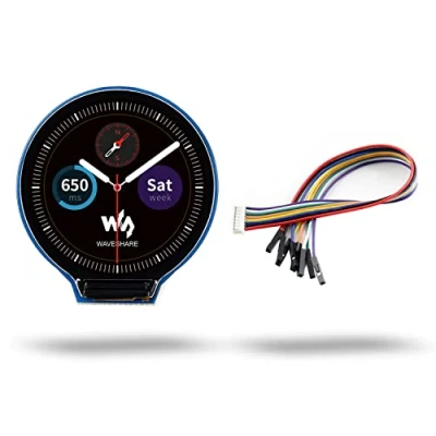 Abbildung von 1.28 inch 65K Color Display LCD Screen, Waveshare Circular Screen Module, 240(H) x 240(V) Pixels, 4 Wire SPI Communication, 3.3V/5V, Compatible with Raspberry Pi/VisionFive2/Jetson Nano/STM32