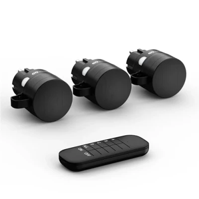 Abbildung von conecto Funksteckdosen mit Fernbedienung Aussen, 2300 Watt, 230V, 3 x Steckdose Funkfernbedienung, Outdoor Set, IP44, Stromsparen, 30m Reichweite, Schwarz