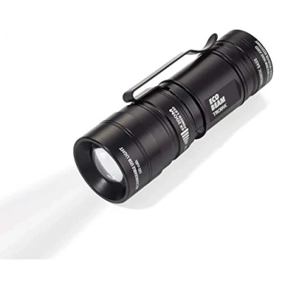 Abbildung von TROIKA Taschenlampe ECO BEAM TOR52/BK wiederaufladbare LED Lampe (weiß) 3 Funktionen: 2 Stärken, Blinklicht, 6fach Zoom mit Magnet 600mAh Akku inkl. Ladekabel das Original von