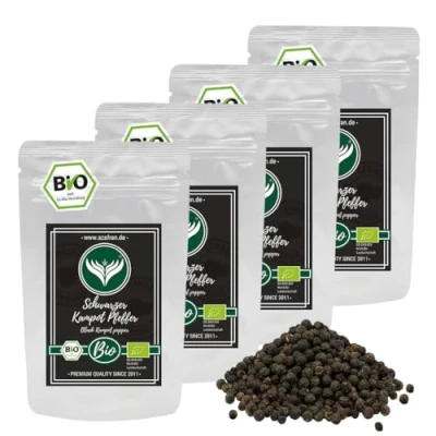 Abbildung von Azafran BIO Schwarzer Kampot Pfeffer (Pfefferkörner ganz) Gourmetpfeffer 400g