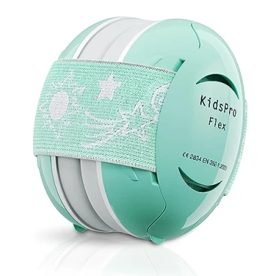 Abbildung von Senner ® KidsPro Flex Gehörschutz Kinder Baby Ohrenschützer Hochwertiger Lärmschutz Kopfhörer mini &amp; flexibel ideal für Alltag, Feste, Sport Musikevents, Türkis