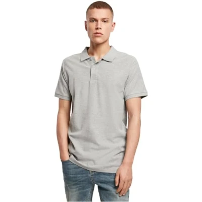 Abbildung von Build Your Brand Men&#039;s BY008 Polo Piqué Shirt T, Heather Grey, XL