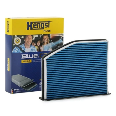 Abbildung von HENGST FILTER E998LB Innenraumfilter mit antibakterieller Wirkung 286 215 57 VOLKSWAGEN: Touran I, CADDY 4 Kasten, Golf 5 Variant, AUDI: A3 Sportback