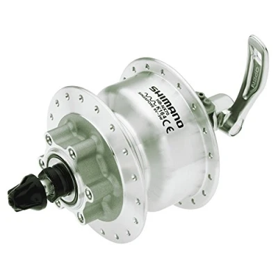 Abbildung von Nabendynamo 36 Löcher Shimano HD 3D32 3 Watt Für 6 Loch Bremsscheibe Schnellspanner Silber