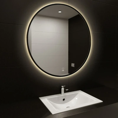 Abbildung von HOME DELUXE Badspiegel LED Spiegel Rund DUBI Beschlagfrei &amp; Dimmbar, Badezimmerspiegel, mit Beleuchtung, Wandspiegel